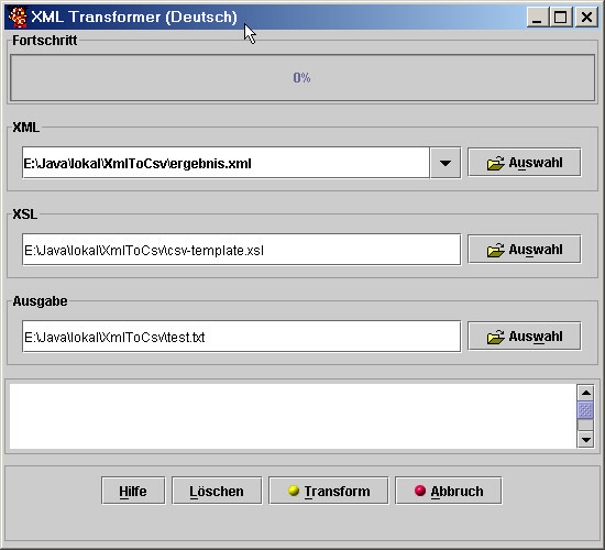 XML2CSV Screenshot